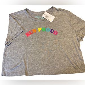 Pep &BB Run Proud grey crop top size XL NWT